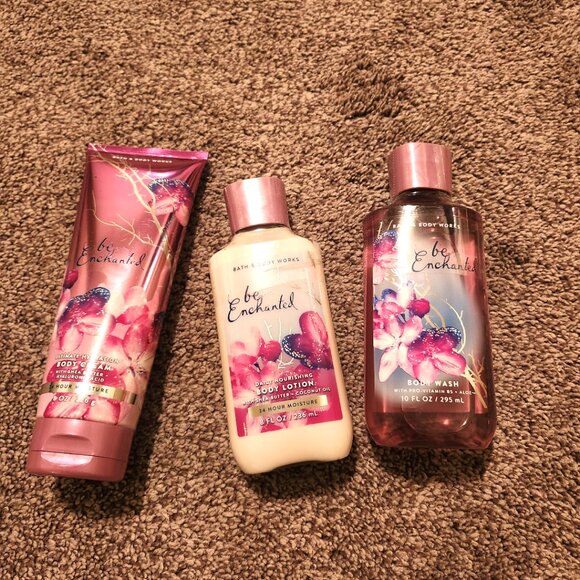 New Be Enchanted Bath & Body Works Body Cream, Lotion & Body Wash Set - Picture 1 of 6